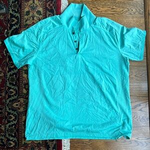 Men’s lulu lemon polo tee teal xxl